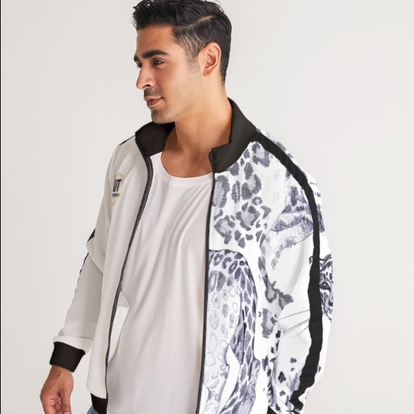 Urban Touch Black & White Leopard Men's Jacket - Picture 1 of 3